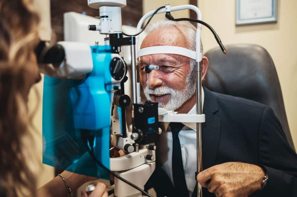 A man having a session for eye test.