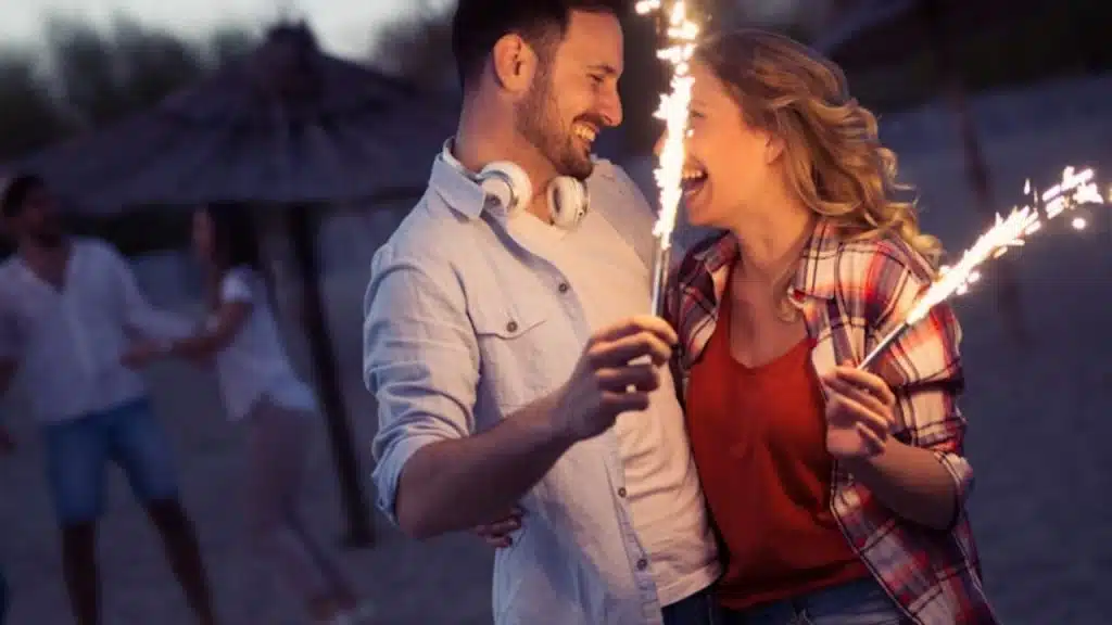 Couple ending their anniversary celebration with joy, connection, and shared appreciation.
