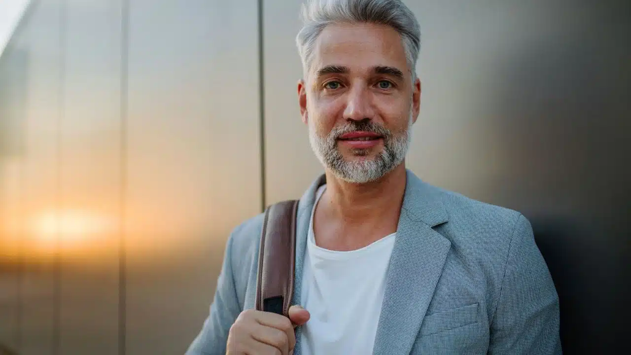A smiling man with gray hair and a beard looks at the camera.