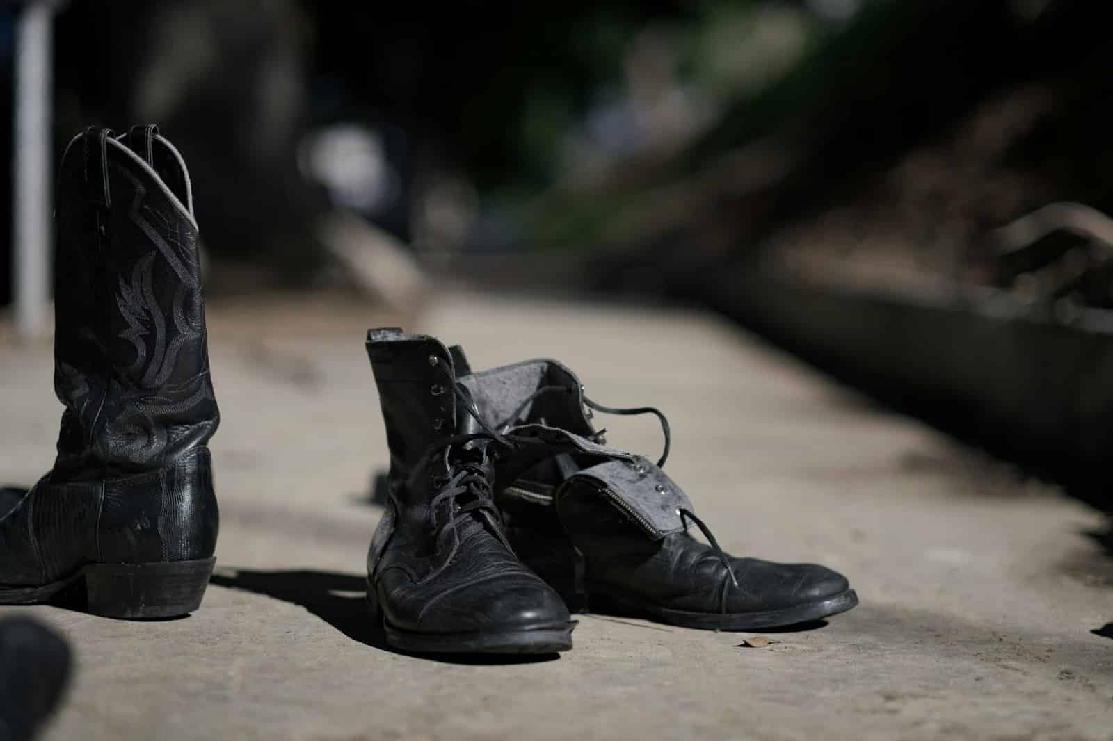 A picture of a worn-out shoes.