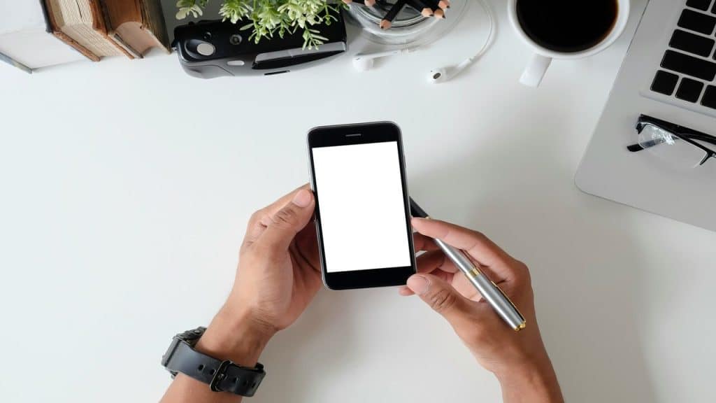 A person looking at his phone.