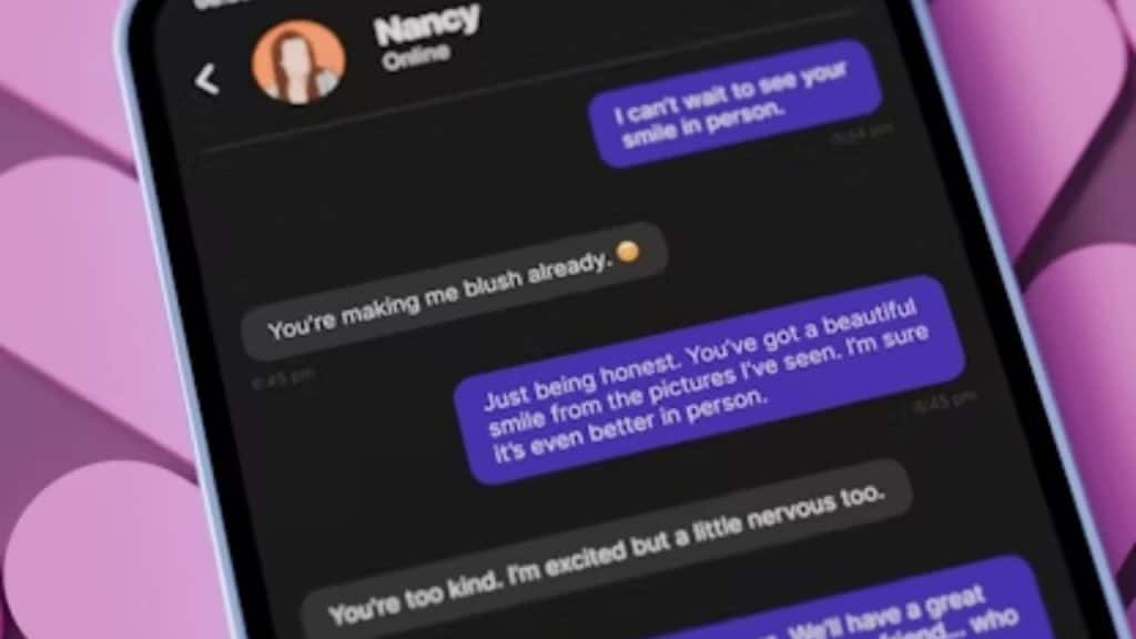 Man sending a personalized message through a dating app interface.