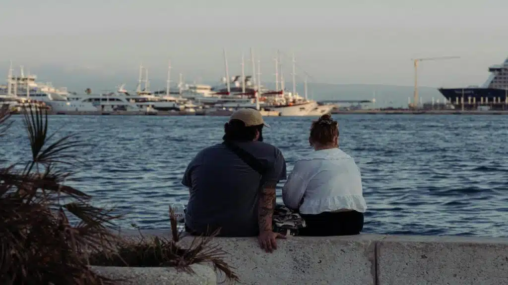 A couple not looking at each other