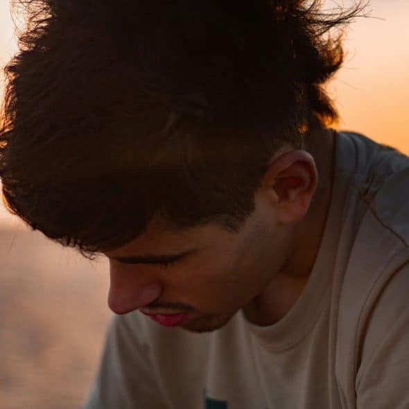 A man looking down