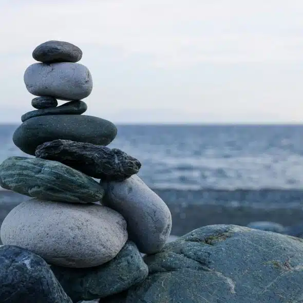 A picture of a balanced rock to represent “hormonal balance”