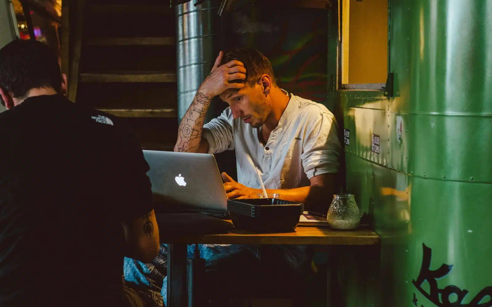 A man focusing on his work.