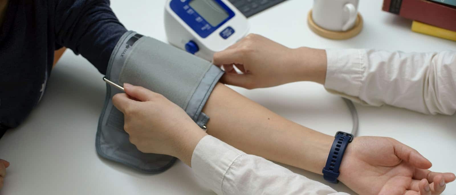 A man getting his blood pressure.