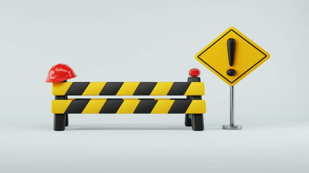 Yellow and black barricade.