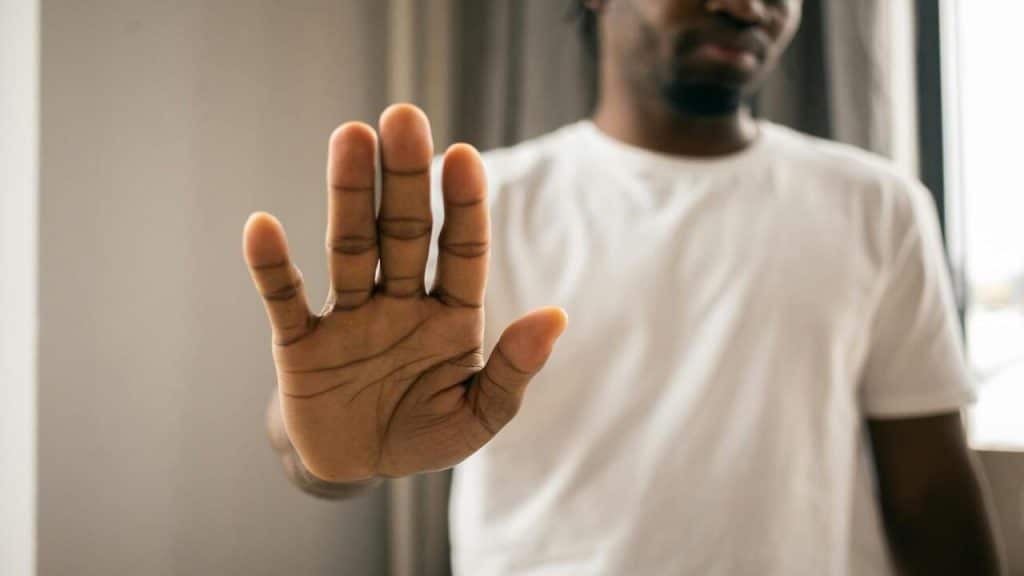 A man saying no.