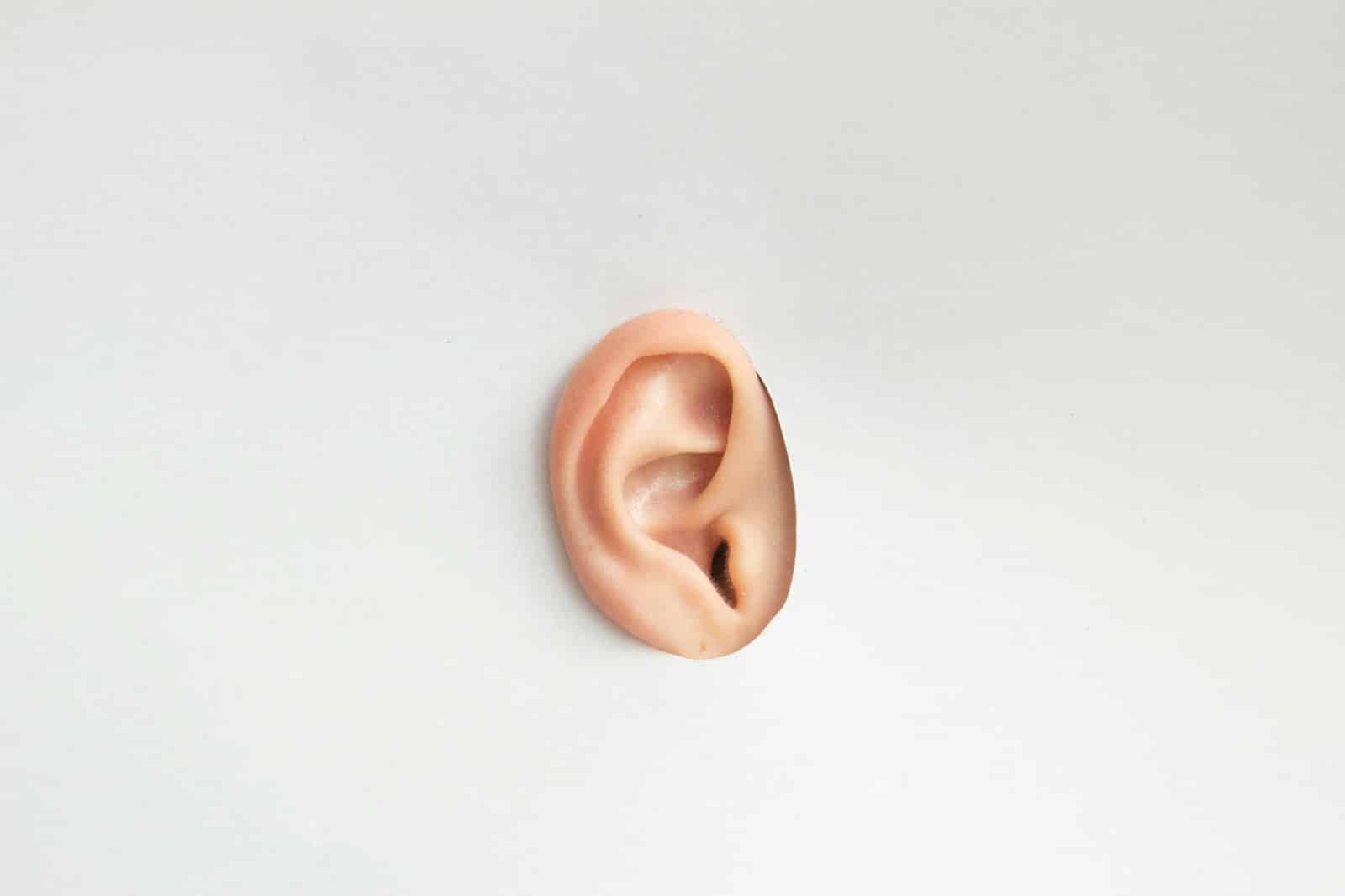 A picture of a person’s ear.
