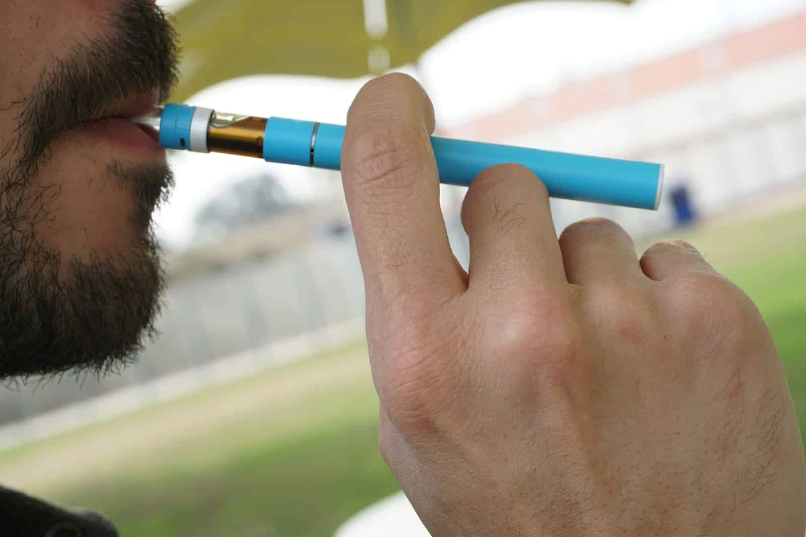 A man vaping.