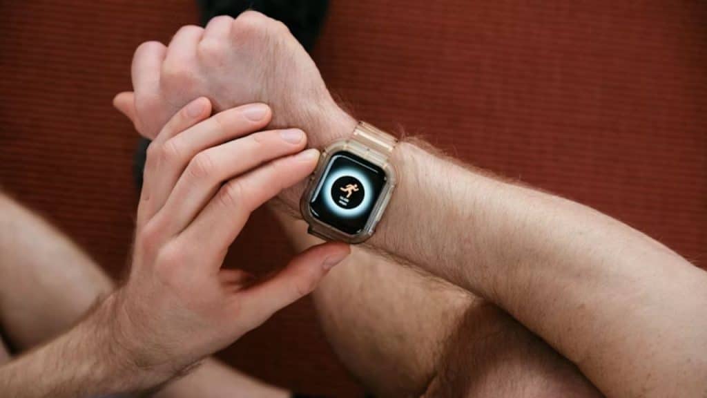 A man testing out a smartwatch