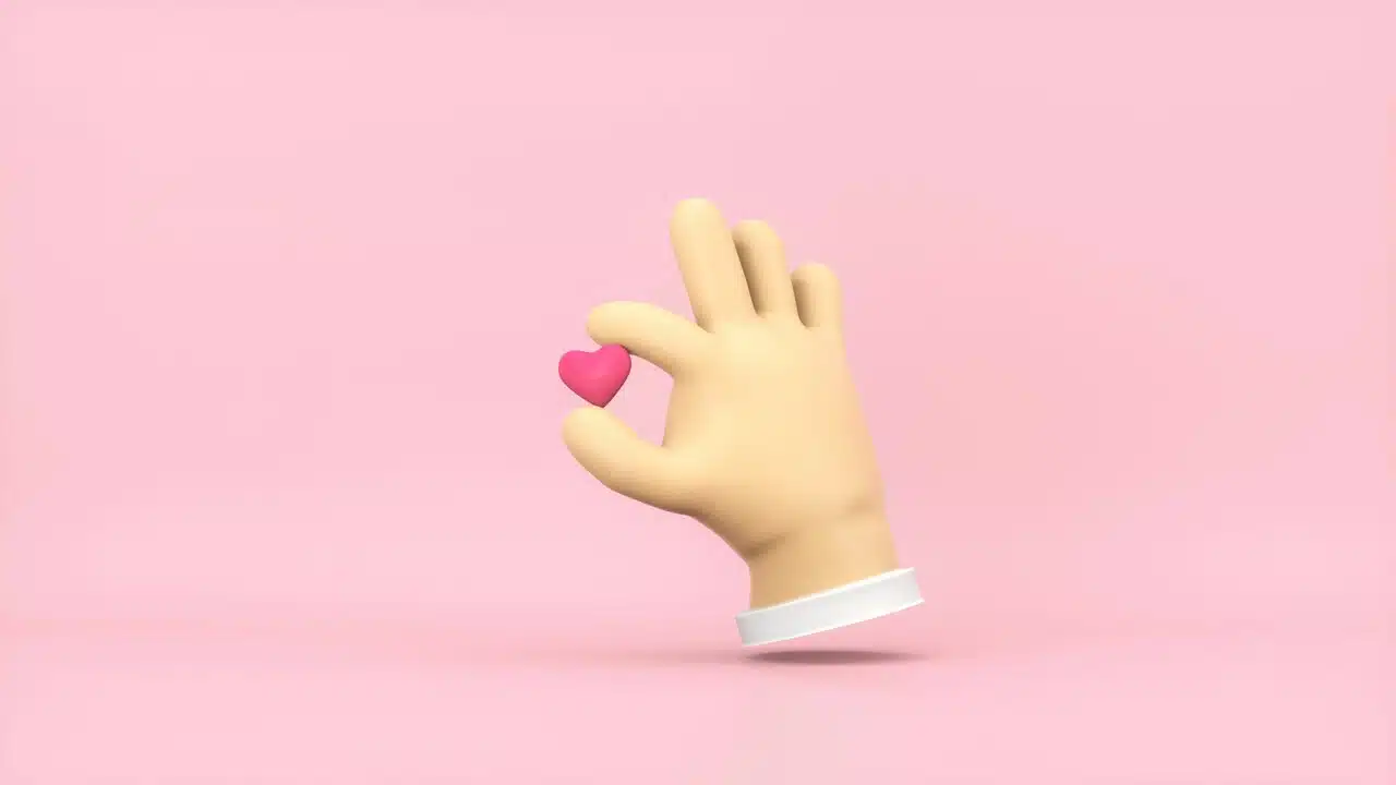 A 3D rendering of a hand saying “okay”.
