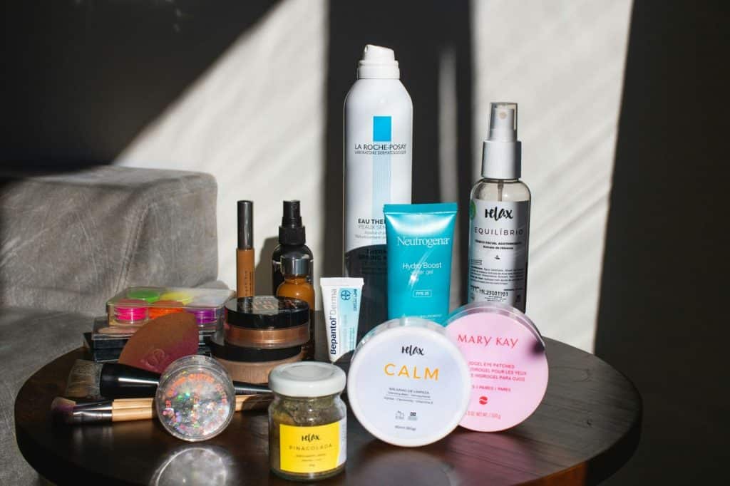 A picture of different products for skincare.