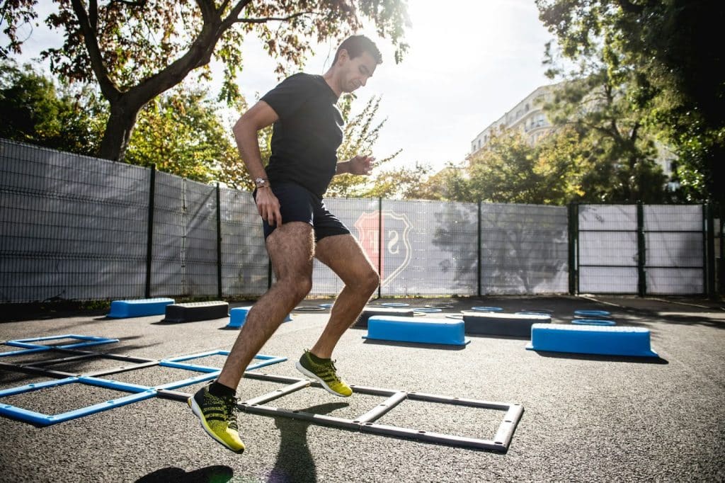 A man doing workout routine.