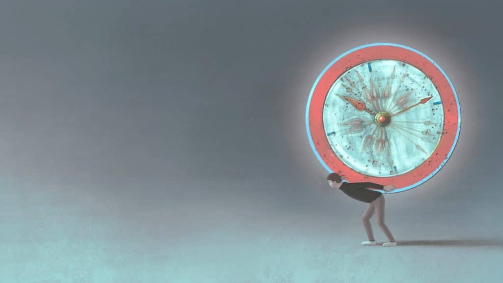 A person carrying a compass
