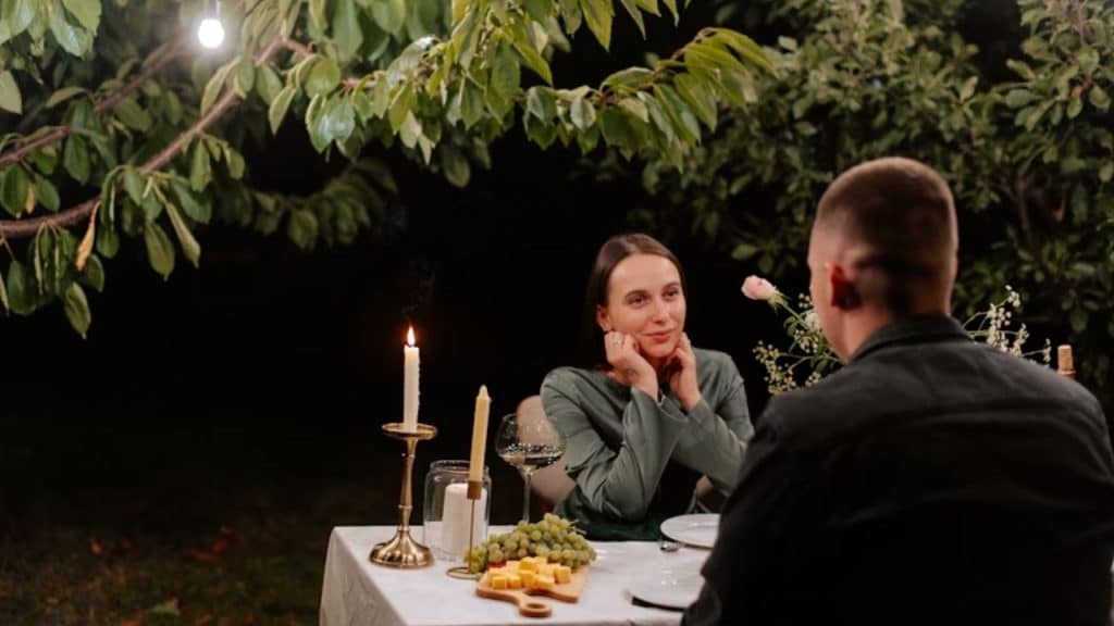 Couple feeling bored during a fancy dinner