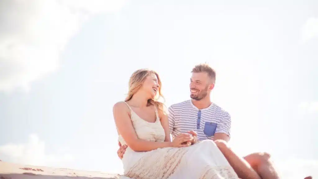 Man and woman looking at each other with love
