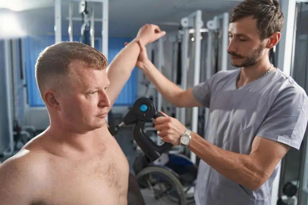 A man having a massage session.