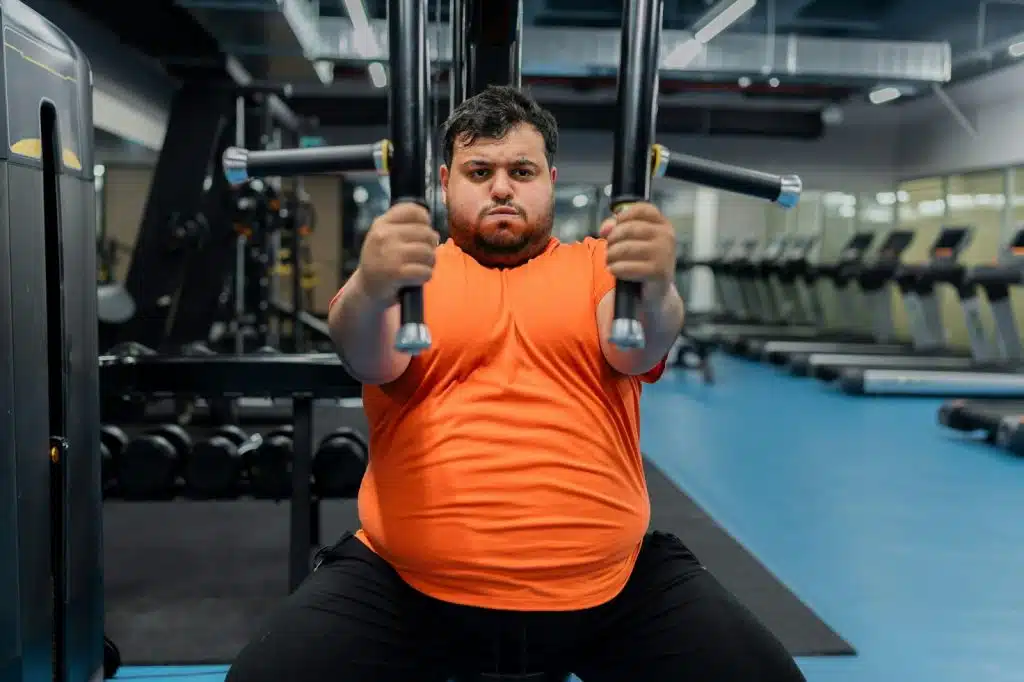 A man still working out.