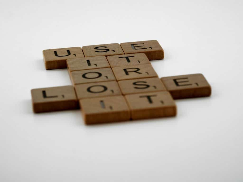 A picture of a scrabble words.