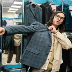 A man shopping for clothes.