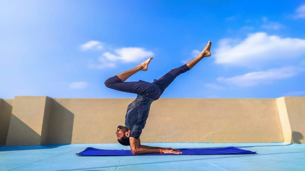 A man doing yoga