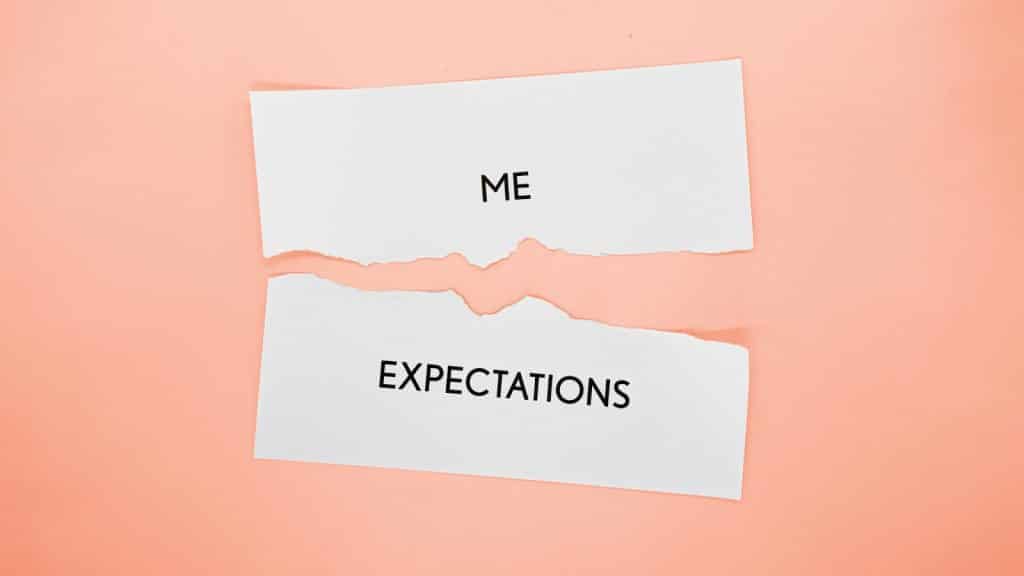 A picture of “me” and “expectations” broken apart.