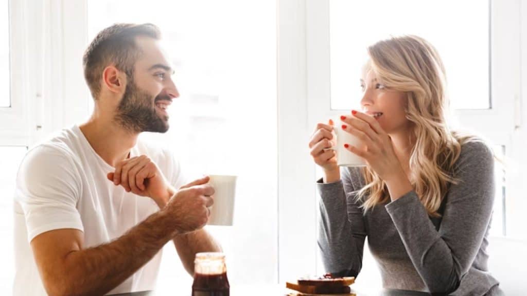 Man showing interest and presence while learning from his partner