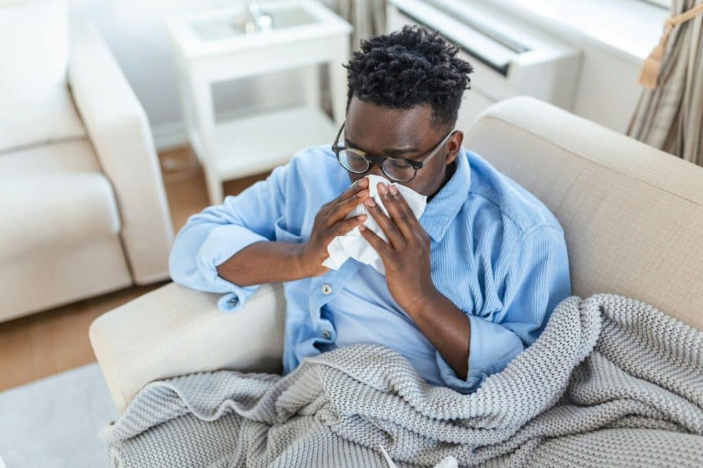 A man having a colds