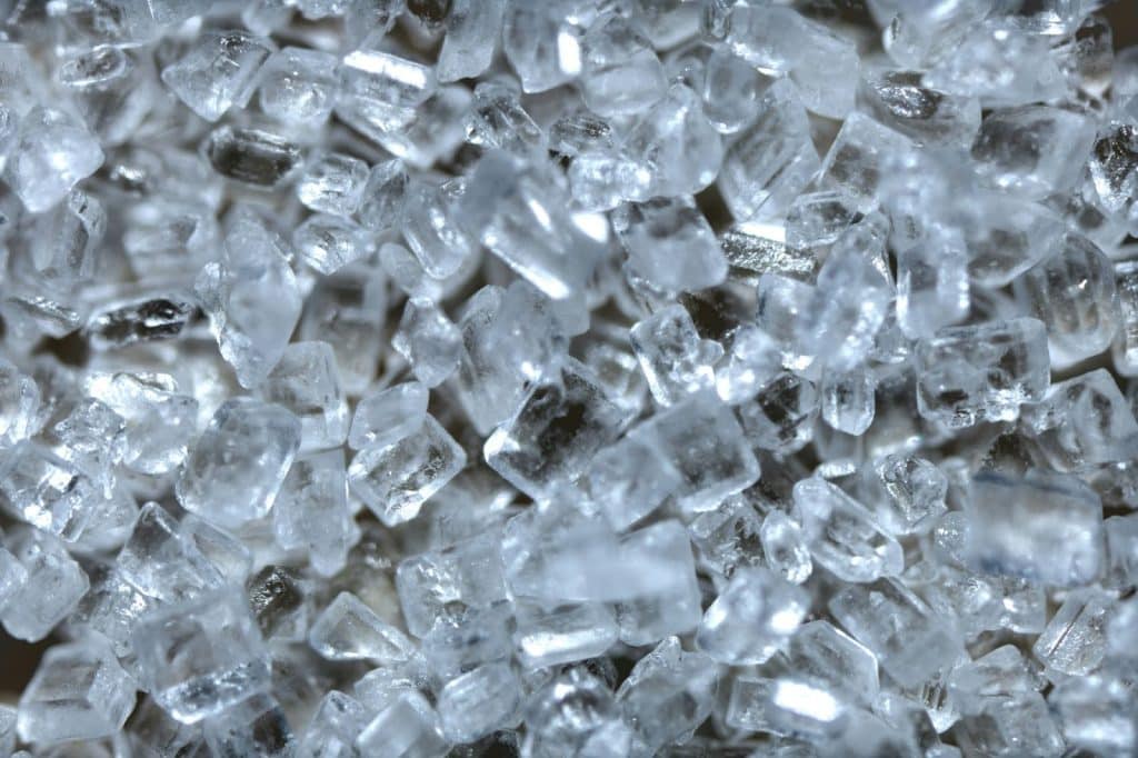 A close-up picture of ice