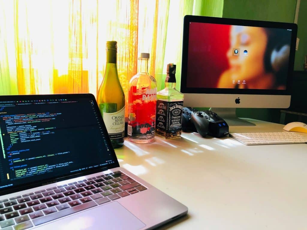 A picture of a two monitors