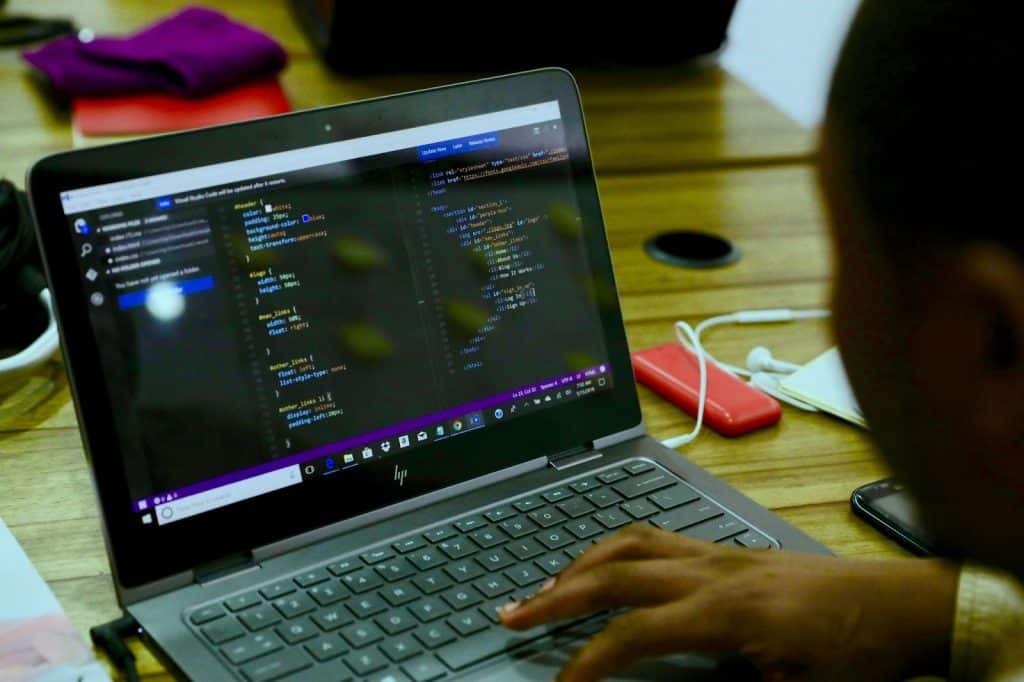 A person learning coding