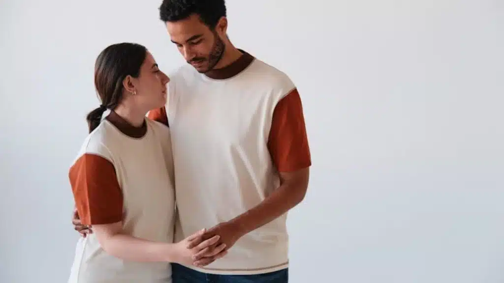 Man looking at his partner with sincerity and care
