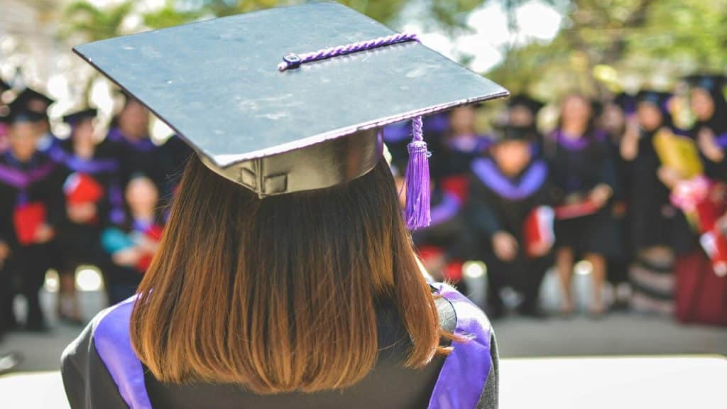 A girl during her graduation.