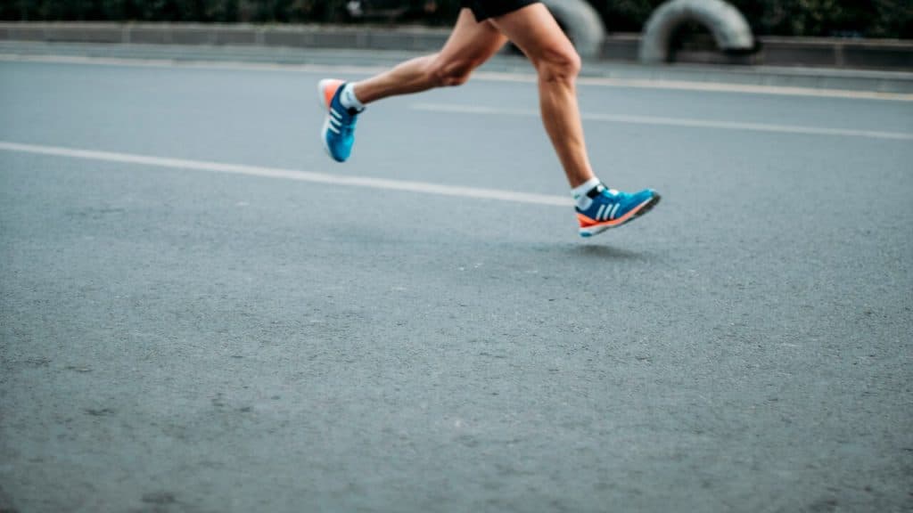 A person running alone.