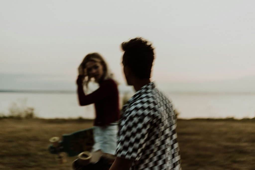 A man and woman on a blurred picture