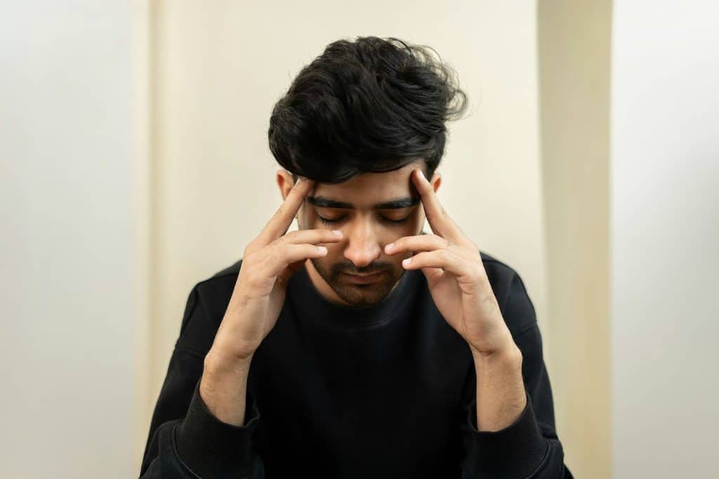 A man being calm