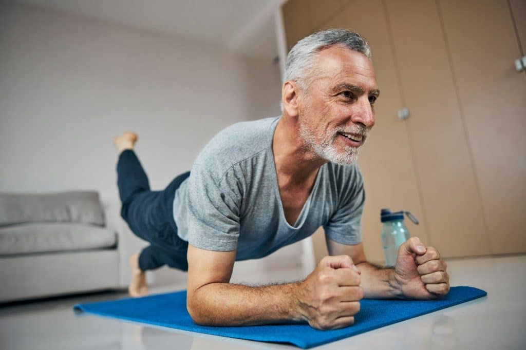 A man doing a plank exercise