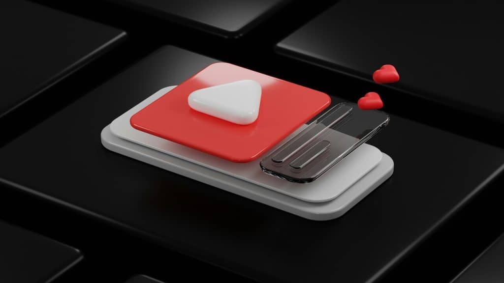 A 3D rendering depicting YouTube.