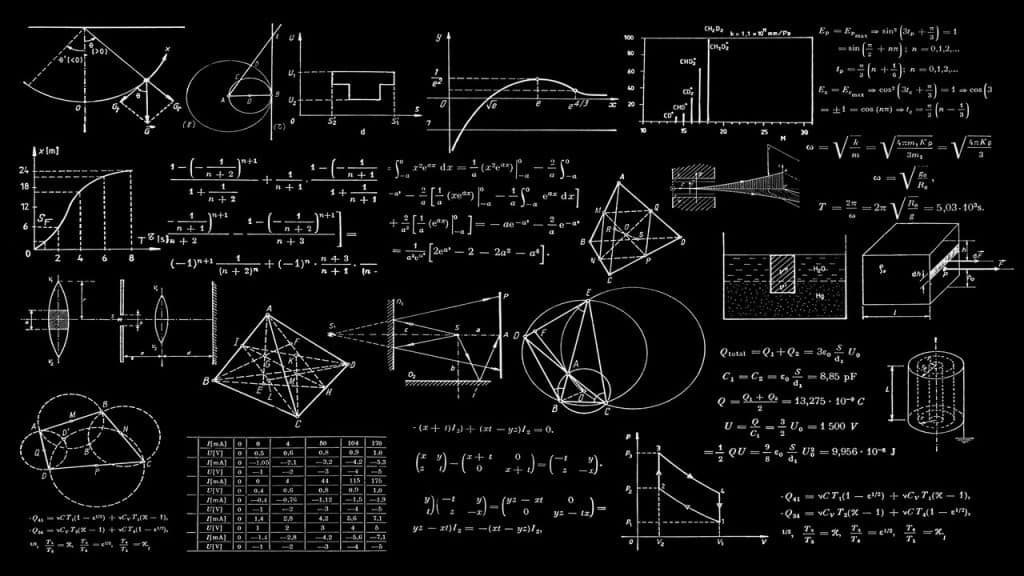 Diagrams depicting math formulas.