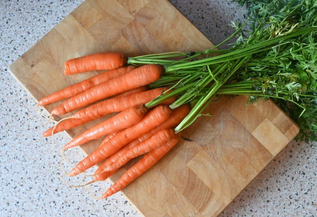 A picture of carrots.
