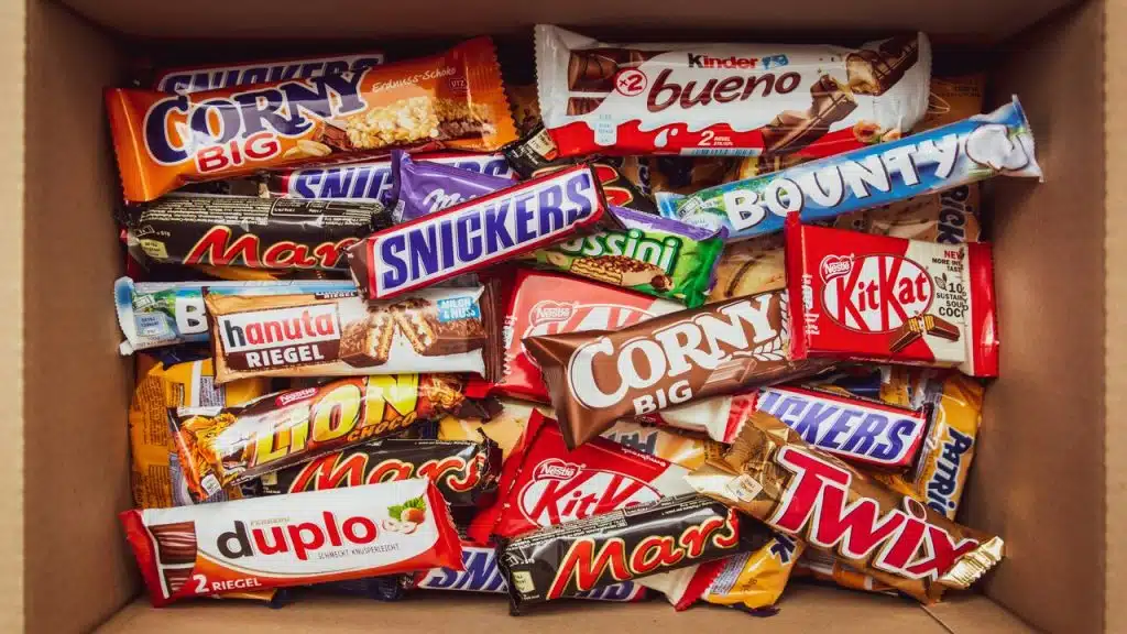 A box filled with different snacks