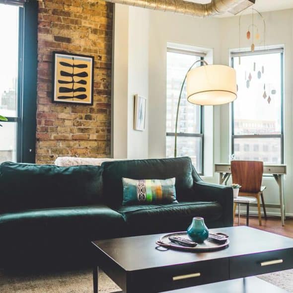 A well-lit living room.