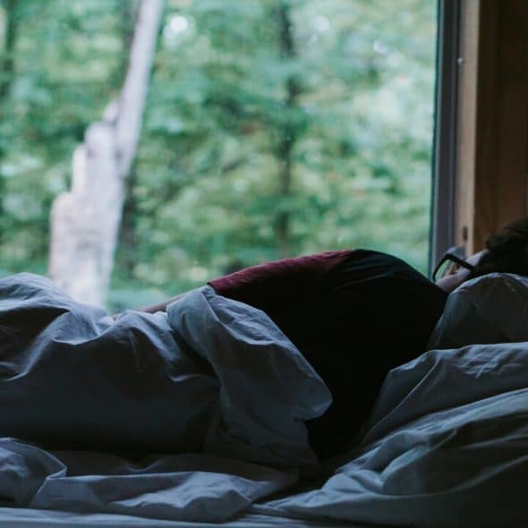 A man having a restful sleep