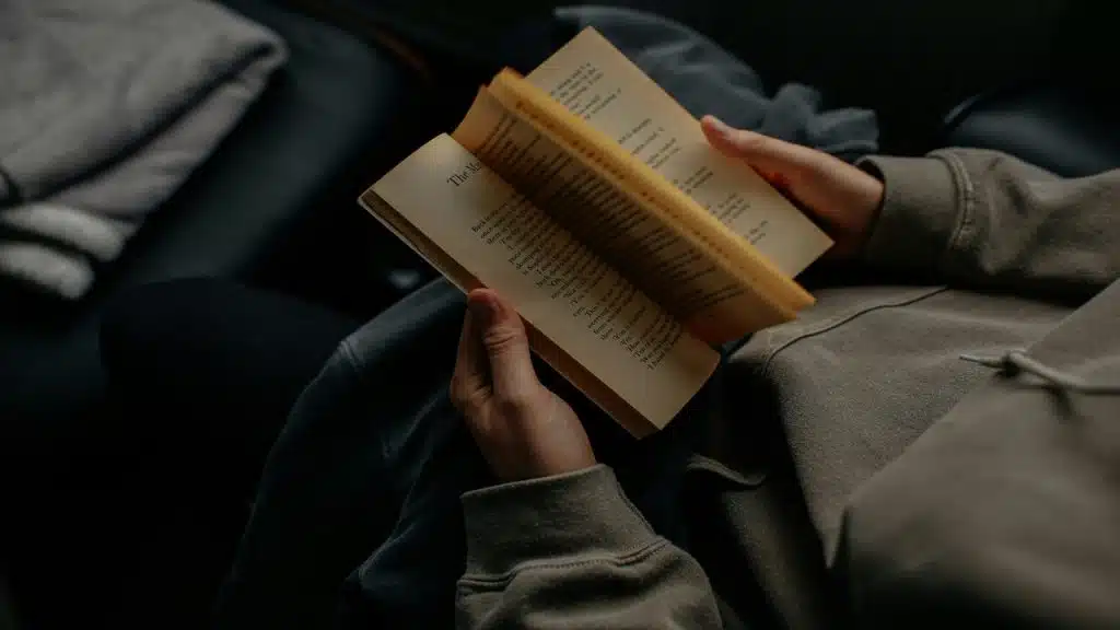 A man reading at home