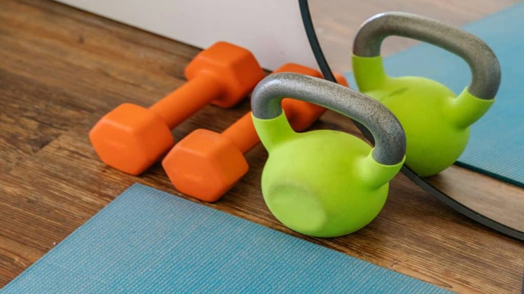 Workout equipment on the floor