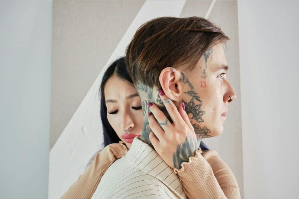 A woman opening up to a man