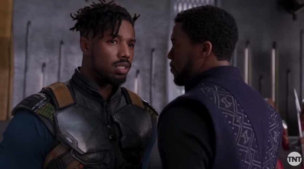 A picture of killmonger and t’challa