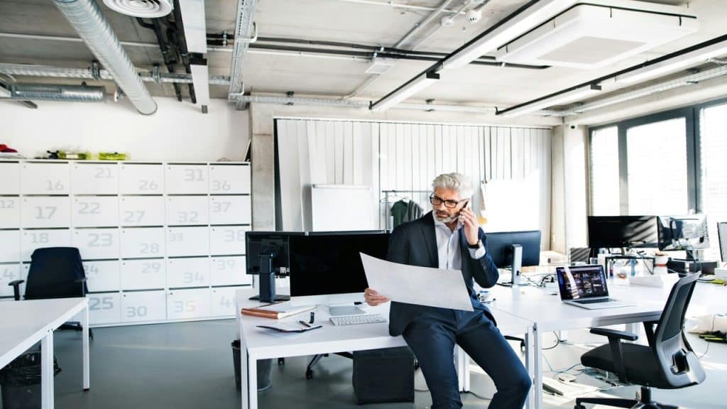 A man hard at work in the office